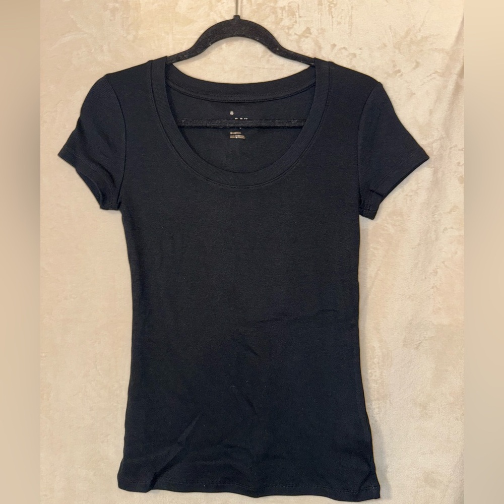 NWOT  •  Black Scoop-neck Tee